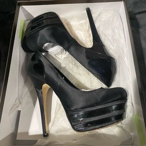Bebe black platform heels